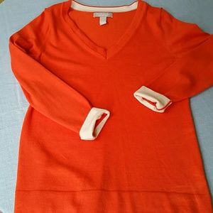 Women's V-Neck Orange Sweater